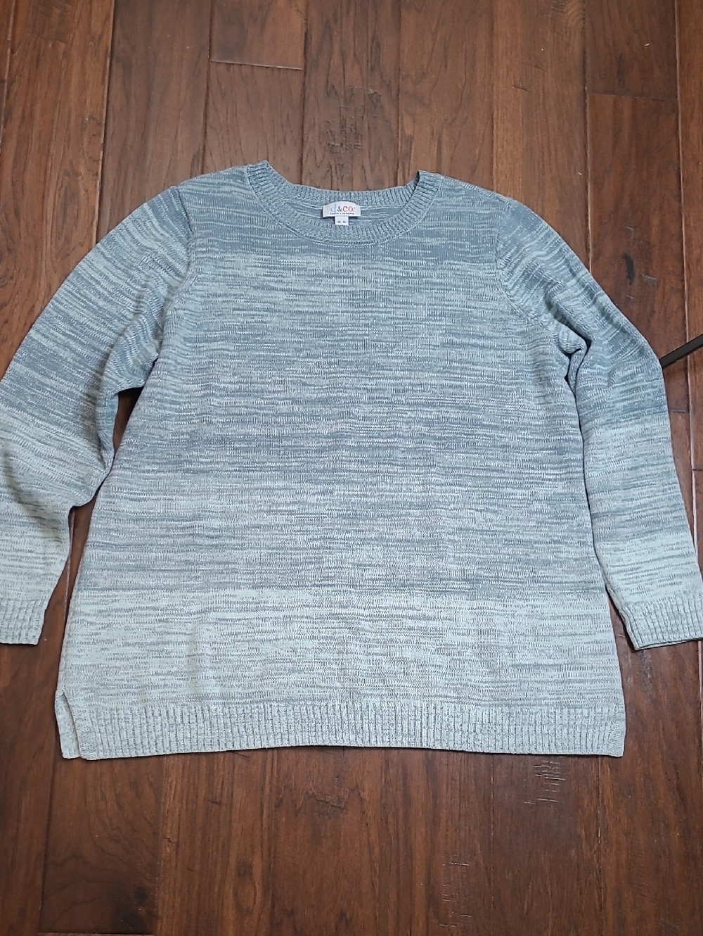 Denim&Co Gradient Blue Crewneck Lightweight Sweater size XL